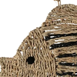 Fabrique de Styles Déco À Suspendre Et Adhésive>Lot de 2 décoration murale poisson en jonc de mer naturel et bleu - Eté A La Mer Naturel, Bleu