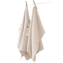 Fabrique de Styles Torchons, Tabliers Et Maniques>Lot de 2 essuie-mains en gaze de coton unie pampa 50x70cm - Gaia Naturel