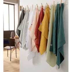 Fabrique de Styles Torchons, Tabliers Et Maniques>Lot de 2 essuies mains en gaze coton terracotta 50x70cm - Gaia Orange