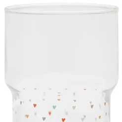 Fabrique de Styles Verres À Eau Et Gobelets>Lot de 2 gobelets en verre coeur 30 cl - famille Multicolore