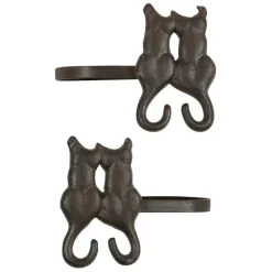 Fabrique de Styles Accessoires De Rideaux>Lot de 2 paires d'embrasse chat accessoire rideau en fonte Brun