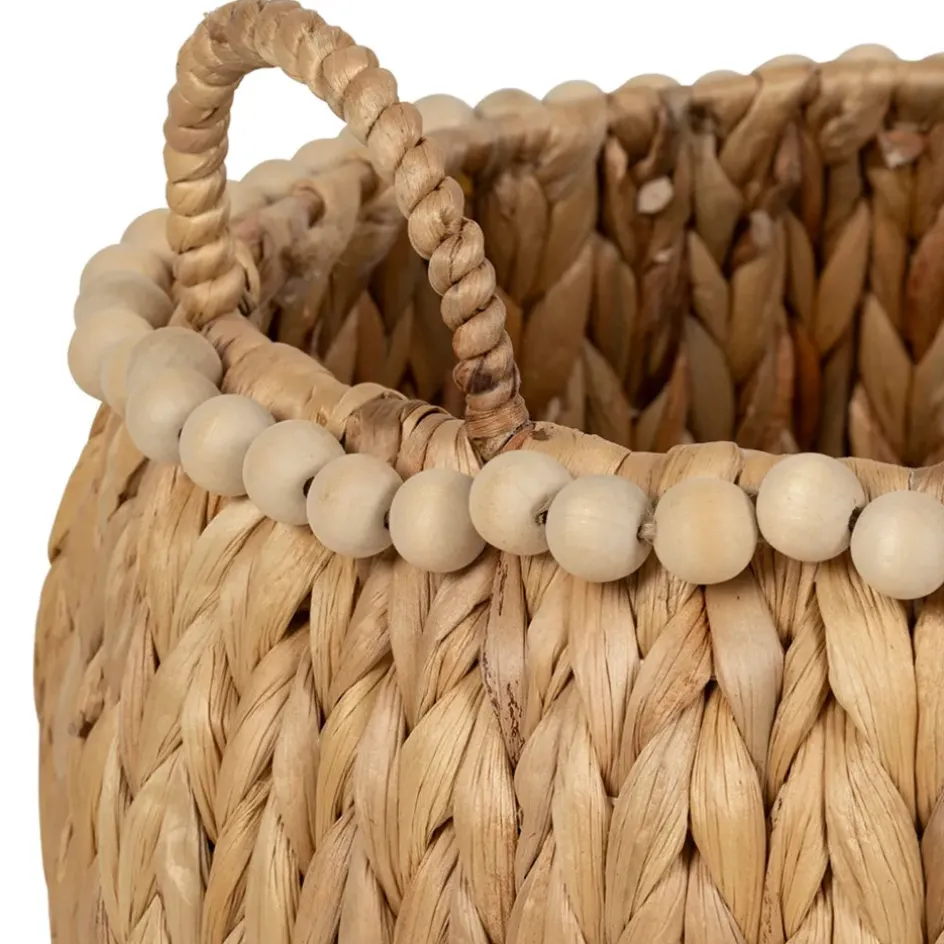 Fabrique de Styles Paniers Et Corbeilles>Lot de 2 paniers en Jacynthe d'eau et fer - Eté A La Mer Naturel