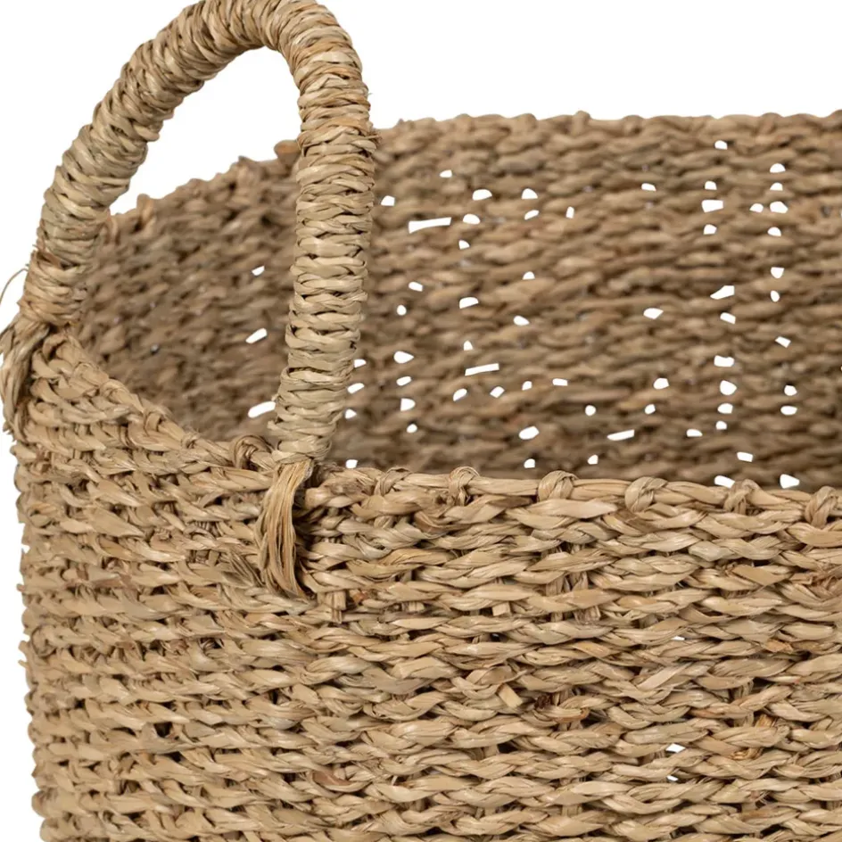 Fabrique de Styles Paniers Et Corbeilles>Lot de 2 paniers en jonc de mer naturel et cerise rouge - Les Fruits Naturel, Rouge