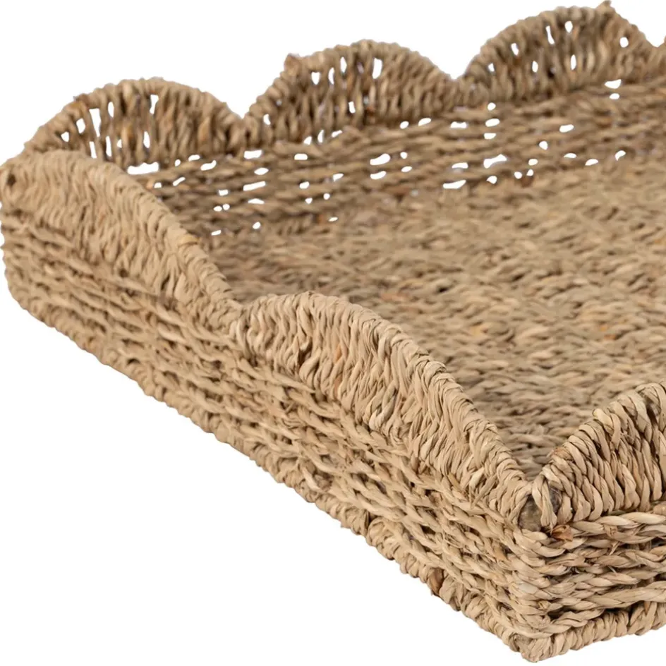 Fabrique de Styles Plateaux>Lot de 2 plateaux en jonc de mer - Chaumière Naturel