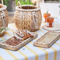 Fabrique de Styles Plats Et Saladiers>Lot de 2 plats en manguier - Eté A La Mer Naturel