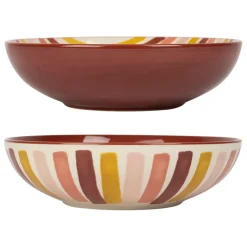 Fabrique de Styles Plats Et Saladiers>Lot de 2 saladiers en grès - Manarola Grenat