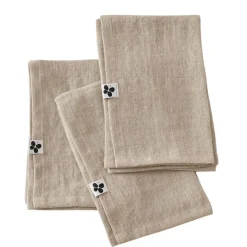 Fabrique de Styles Serviettes De Table>Lot de 3 serviettes en lin lavé 40x40cm - Soline Sable