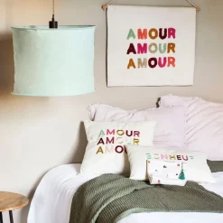 Fabrique de Styles Suspensions>Lot de 2 suspensions en lin non électrifiée - Noho Vert d'eau