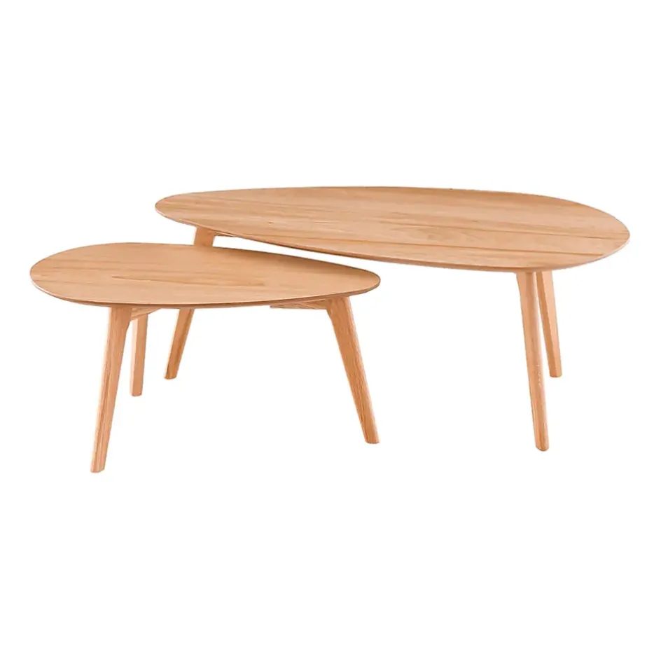 Fabrique de Styles Table Basses>Lot de 2 table basse en chêne - Becka Naturel