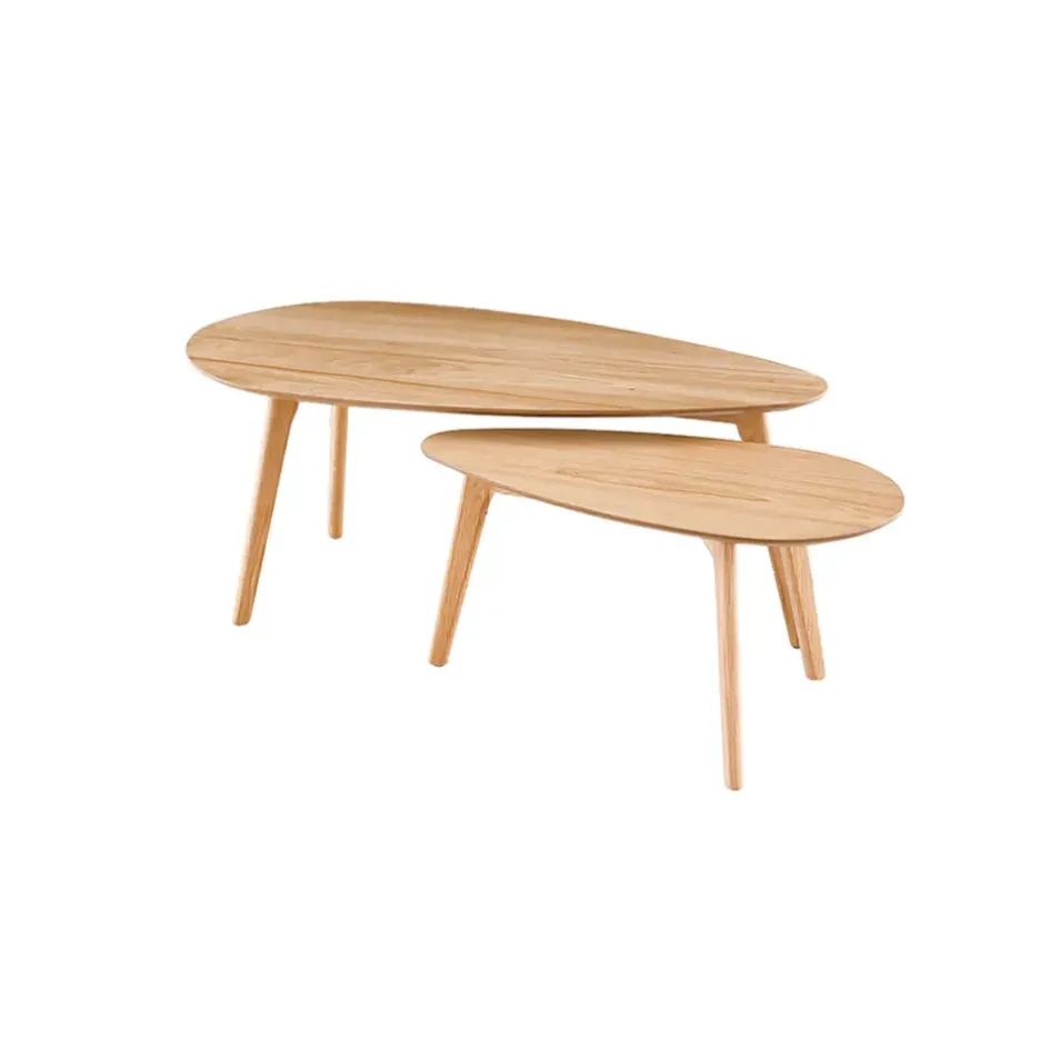 Fabrique de Styles Table Basses>Lot de 2 table basse en chêne - Becka Naturel
