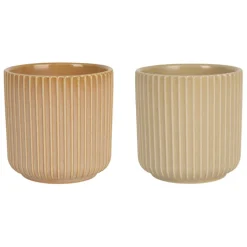 Fabrique de Styles Tasses Et Mugs>Lot de 2 tasses en grès nude 17cl - Sweet Leaves Nude, Amande