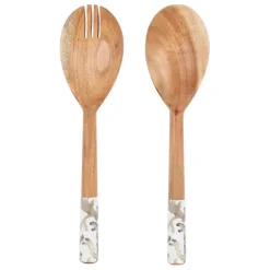 Fabrique de Styles Ustensibles De Cuisine>Lot de couverts de salade en manguier - Estran Beige