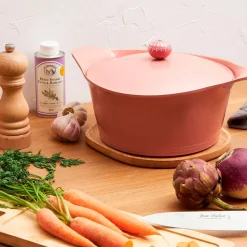 Fabrique de Styles Plats Et Appareils De Cuisson>L'incroyable Cocotte guimauve d24cm avec poignée bonbon Rose