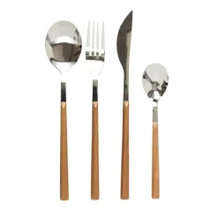 Fabrique de Styles Ménagères>Menagere effet bois 16 pieces Marron