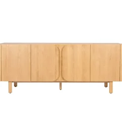 Fabrique de Styles Buffets Et Vitrines>Meuble bas 4 portes en chêne 200xh80cm - Sirocco Naturel