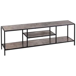 Fabrique de Styles Meubles Tv>Meuble TV en acier et aluminium L150cm - Felia Argenté