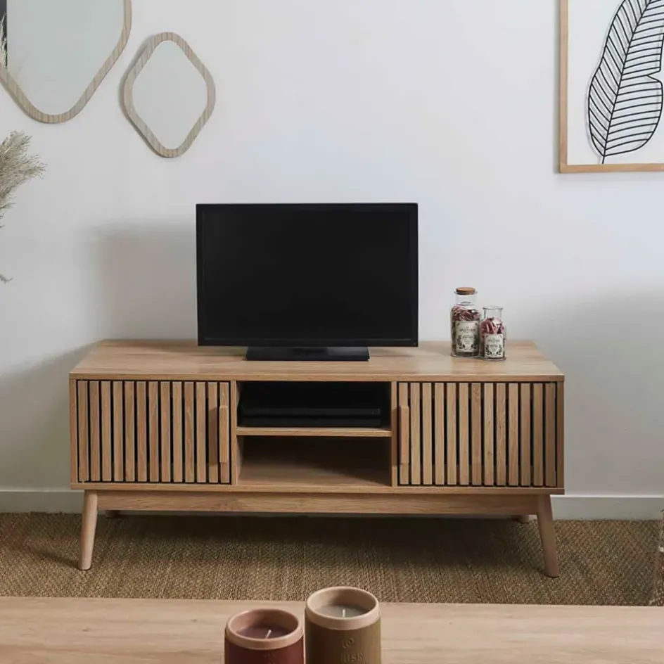 Fabrique de Styles Meubles Tv>Meuble tv en bois naturel 117x48cm - kara Marron