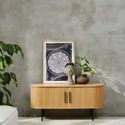 Fabrique de Styles Meubles Tv>Meuble TV en placage chêne l120cm - nola Naturel