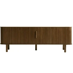 Fabrique de Styles Meubles Tv>Meuble tv en placage chêne foncé L160cm - Cavo Marron