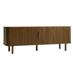 Fabrique de Styles Meubles Tv>Meuble tv en placage chêne foncé L160cm - Cavo Marron