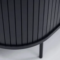 Fabrique de Styles Meubles Tv>Meuble TV en placage chêne L123cm - Nola Noir