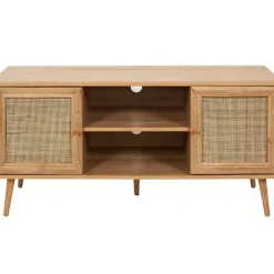 Fabrique de Styles Meubles Tv>Meuble TV en bois et cannage L115cm - Baia Naturel