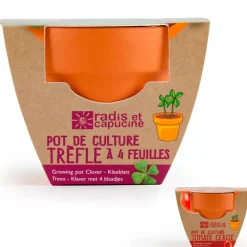 Fabrique de Styles Prêt À Pousser>Mini kit d6cm terre cuite trèfle 4 feuilles Multicolore