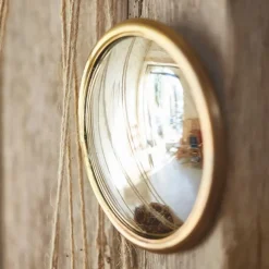 Fabrique de Styles Miroirs>Miroir convexe en laiton d11.5cm - edman Doré