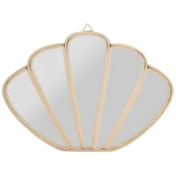 Fabrique de Styles Miroirs>Miroir coquillage en rotin 50x35cm Naturel