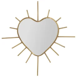 Fabrique de Styles Miroirs>Miroir cœur en laiton 20x20cm - Jolinio Doré