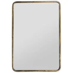 Fabrique de Styles Miroirs>Miroir doré patiné en fer - Aziru Bleu, Doré