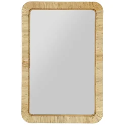 Fabrique de Styles Miroirs>Miroir en rotin et mdf 60x90cm - Tulum Naturel