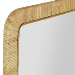 Fabrique de Styles Miroirs>Miroir en rotin et mdf 60x90cm - Tulum Naturel