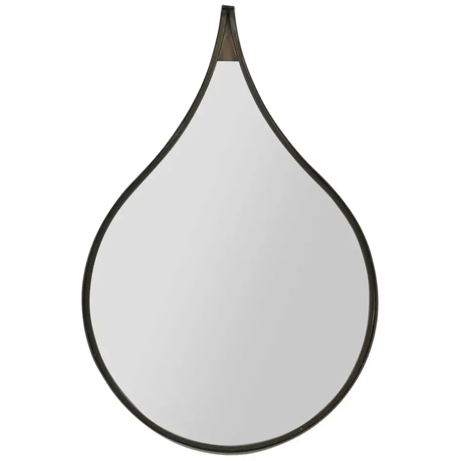 Fabrique de Styles Miroirs>Miroir goutte en fer 42.5xh64cm - Kerian Noir