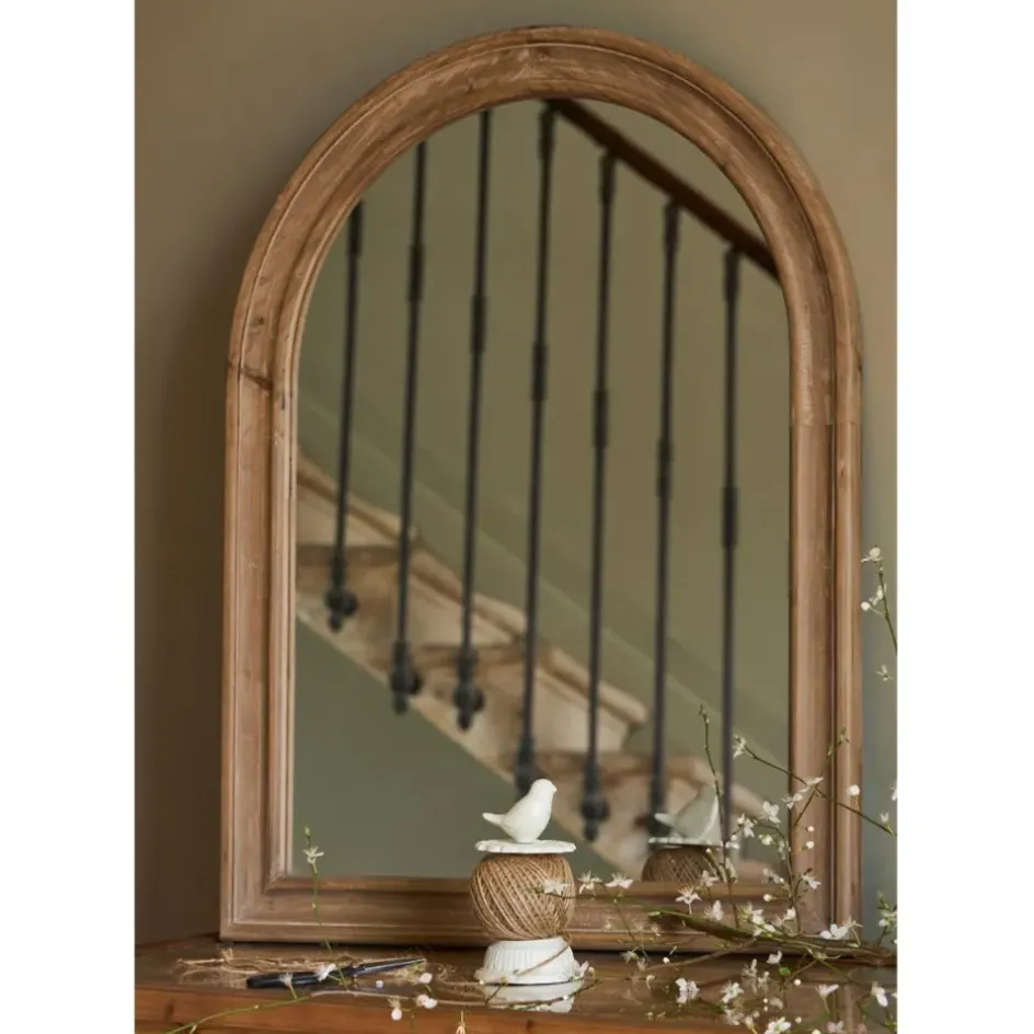 Fabrique de Styles Miroirs>Miroir 60x80cm en bois de sapin - firmin Naturel Foncé