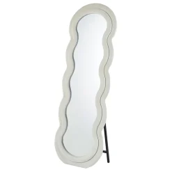 Fabrique de Styles Miroirs>Miroir ondulé en velours cassé h160cm Blanc