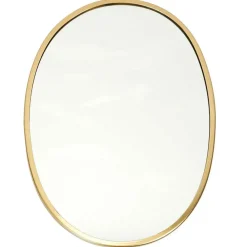 Fabrique de Styles Miroirs>Miroir ovale contour dore 34x25cm Cuivre