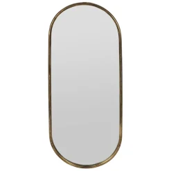 Fabrique de Styles Miroirs>Miroir ovale en fer 35.5x89.5cm - Aziru Doré