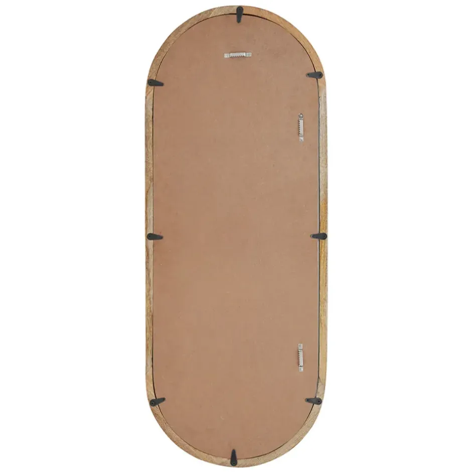 Fabrique de Styles Miroirs>Miroir ovale en manguier 39x100cm - Hervea Naturel