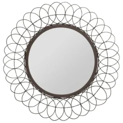 Fabrique de Styles Miroirs>Miroir rond en fer D44cm - Lore Noir