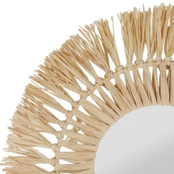 Fabrique de Styles Miroirs>Miroir rond en raphia d50cm Naturel