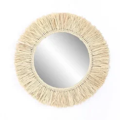 Fabrique de Styles Miroirs>Miroir rond en raphia d47cm - Efia Naturel