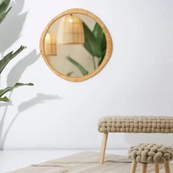 Fabrique de Styles Miroirs>Miroir rond en rotin d87cm - Rotin Naturel