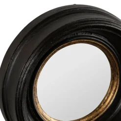 Fabrique de Styles Miroirs>Miroir rond oeil de sorciere noir et doré d16cm - Aureol Noir, Doré