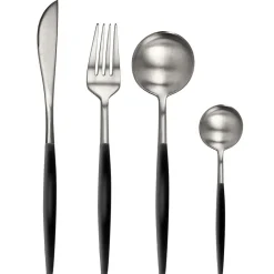 Fabrique de Styles Ménagères>Ménagère 16 pièces en inox et noir - Mazarin Inox, Noir