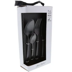 Fabrique de Styles Ménagères>Ménagère 16 pièces en inox - Delta Noir