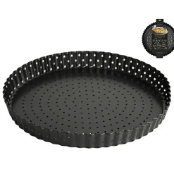 Fabrique de Styles Plats Et Appareils De Cuisson>Moule à pâtisserie rond perforé d24xh2.7cm Noir
