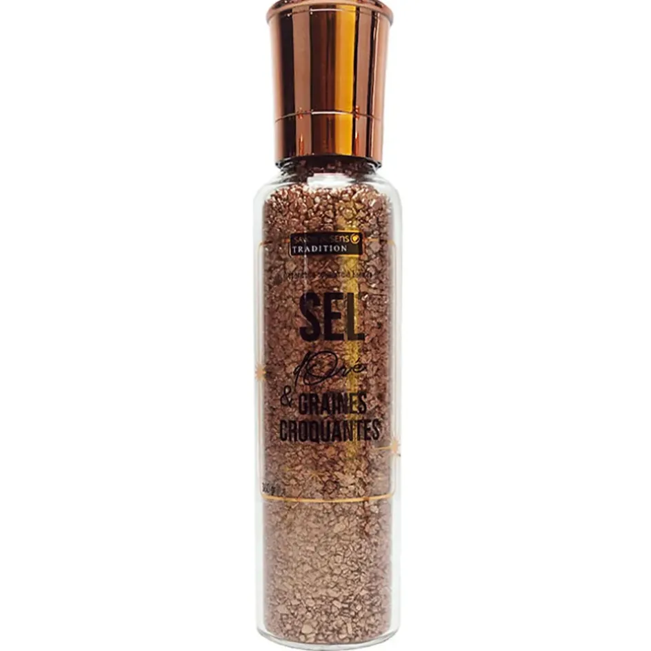 Fabrique de Styles Condiments Et Épices>Moulin sel aux graines 360g Or