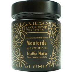 Fabrique de Styles Condiments Et Épices>Moutarde aux brisures de truffe e (pot ) Noir