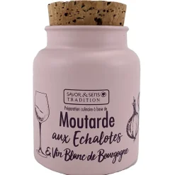 Fabrique de Styles Condiments Et Épices>Moutarde aux échalotes et vin blanc de bourgogne 130ml Rose